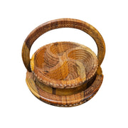 Heritage Carved Solid Wood Collapsible Folding Fruit Basket