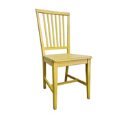Italian Mid-Century Style Canary Yellow Slatted Wooden Dining Chair