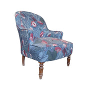 Vintage Upholstered Accent Armchair in Botanical Print