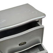 Glamorous Silver Leaf French Provincial Bedside Table