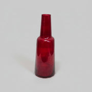 Minimalist Ruby Red Hand Blown Glass Bottle Vase