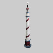 Pan Emirates Retro Mediterranean Nautical Wooden Lighthouse Floor Lamp