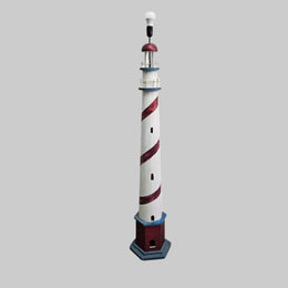 Pan Emirates Retro Mediterranean Nautical Wooden Lighthouse Floor Lamp
