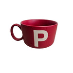 Crate & Barrel Red Ceramic Letter C Holiday Monogram Jumbo Mug