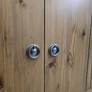 Rustic Honey-Toned Six-Door Sideboard and Media Console