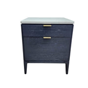 West Elm Mid-Century Style Parker Dark Ash and Marble Nightstand