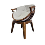Home Centre Shai Solid Wood Barrel Accent Chair