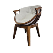 Home Centre Shai Solid Wood Barrel Accent Chair