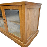 Rustic Oak Sideboard with Triple Drawers and Glass Display