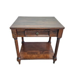 Vintage-Inspired Classic Wooden Side Table with Woven Drawer