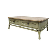 Two-Tone Farmhouse Coffee Table with Storage Drawers