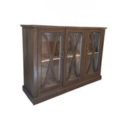 Dark Finish Triple-Door Display Sideboard
