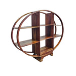 Handcrafted Oval Silhouette Mango Wood Display Shelf