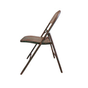 Authentic Distressed Metal Vintage Folding Chair