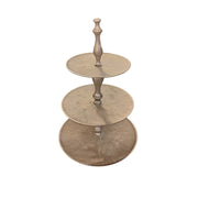 Gleaming Muted Brass Three Tier Serving Display Stand