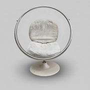 Futuristic Clear Acrylic Pedestal Bubble Chair with White Base
