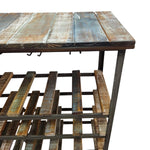Industrial Rustic Reclaimed Wood Wine Rack & Bar Console