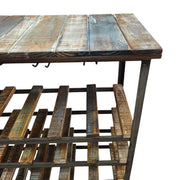 Industrial Rustic Reclaimed Wood Wine Rack & Bar Console
