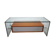 Giorgetti Designer Pre-Loved Glass and Wood Coffee Table