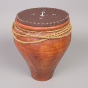 Rustic Ceramic Earth-Tone Pot with Natural Wood Lid