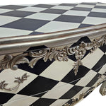 Bold Harlequin Monochrome Baroque Style Chest of Drawers