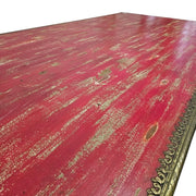 Hand-Finished Distressed Crimson Dining Table by Lucky Furniture