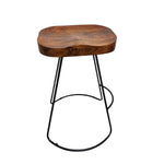 Industrial Solid Wood Tractor Seat Bar Stool