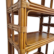 Aesthetic Boheme Bamboo and Split Rattan Five Tier Etagere Bookshelf