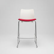 Alba Race Contemporary Red and White High Bar Stool