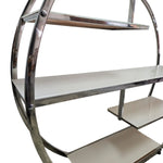 Art Deco Chrome and Glass Circular Display Shelf