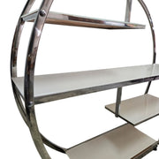 Art Deco Chrome and Glass Circular Display Shelf