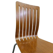 Lucca Contemporary Zebrano Veneer Slatted Dining Side Chair