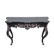 Upcycled Baroque Style Hand Carved Black Console Table