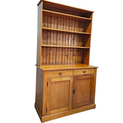 Classic Oak Wood Open-Shelf Kitchen Hutch