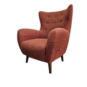 Article Mod Mid-Century Rust Brown Fabric Lounge Armchair