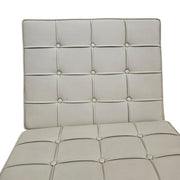 Mid-Century Style Beige Leather Tufted Barcelona Style Lounge Chair