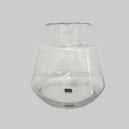 Marina Home Retro Style Clear Glass Wide Bodied Pot Vase