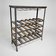 Industrial Rustic Reclaimed Wood Wine Rack & Bar Console