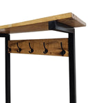 Industrial Style Wood and Black Metal Coat Rack Stand