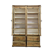 Marina Home Rustic Reclaimed Wood Glass Display Cabinet