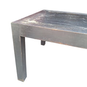 Modern Dark Wood Dining Table with Grooved Detail