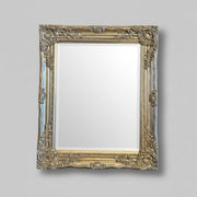 Stately Ornate Baroque Style Silvered Gilt Wall Mirror