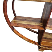 Handcrafted Oval Silhouette Mango Wood Display Shelf