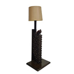 Sculptural Anglo-Indian Style Carved Jali Wood Table Lamp