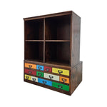 Eclectic Multi-Colored 12-Drawer Artist Cabinet