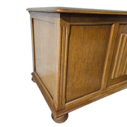 Vintage Priory Oak Linen Fold Storage Chest