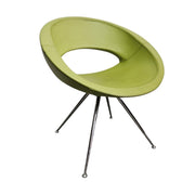 Postmodern Space Age Green Leather Ring Accent Chair