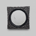Stately Hand-Carved Dark Grey Solid Wood Square Mirror Frame