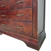 Elegant Deep Mahogany Finish 6-Drawer Tallboy Chest