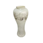 TITLE:
Ethereal Silver Speckled Milky White Glass Baluster Vase